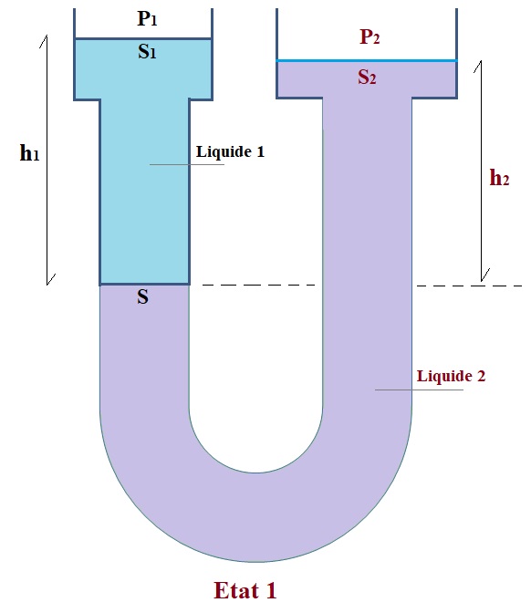 0008-1ACh1. Manomètre à deux fluides : Calcul de pression – Schoolou